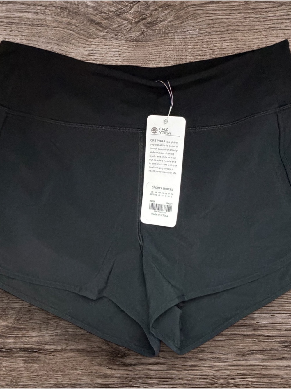 CRZ YOGA Black High-Waist Athletic Shorts